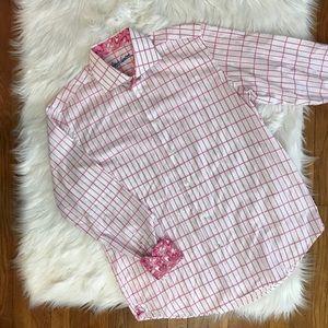 Robert Graham Pink & White Flip Cuff Button Down